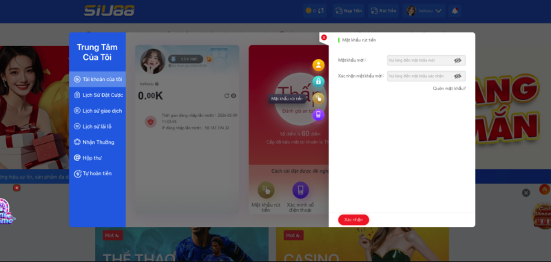 mật khẩu rút tiền absiu887
